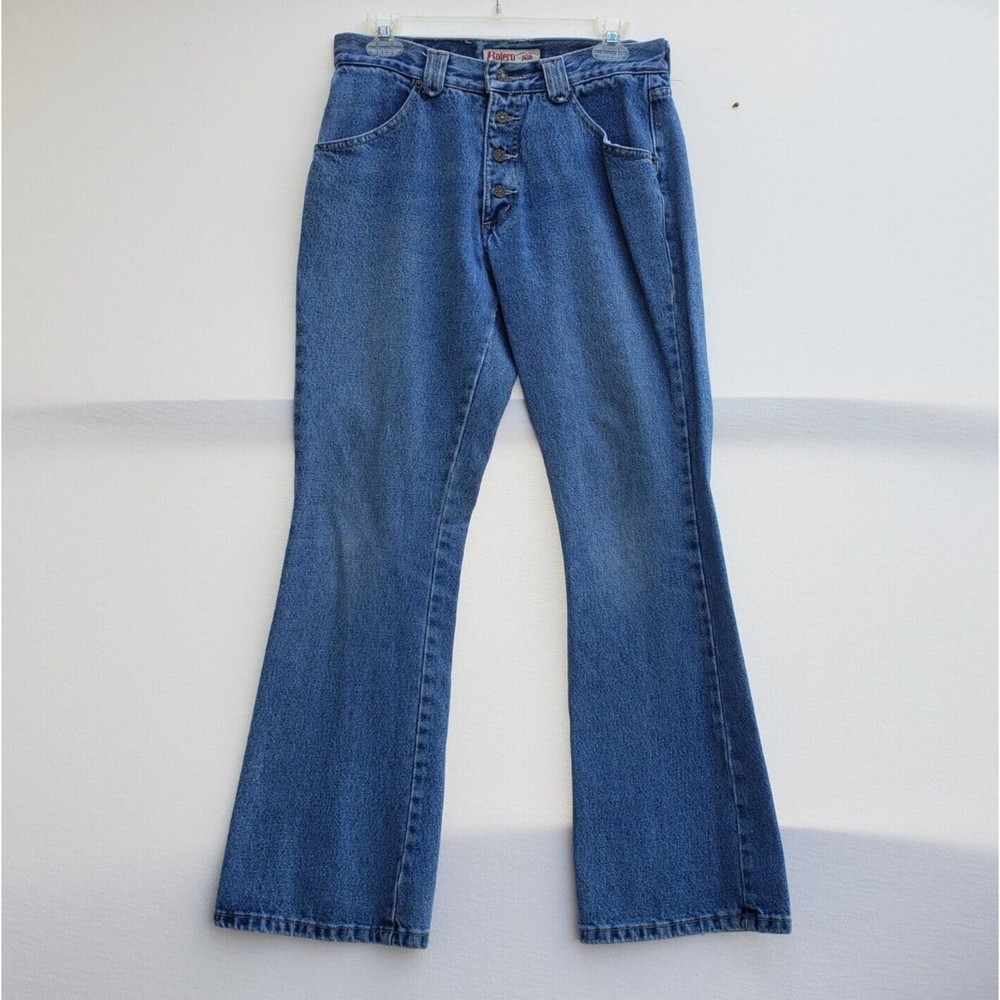 Women's Junior's Vintage 80s Bolero Jeans Button Fly Sz 9/10  30X31 Mid Rise